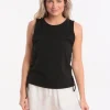Active Lace Up Singlet Top - Black