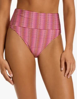 Alessia Geo Fold Down Bikini Pant - Peony