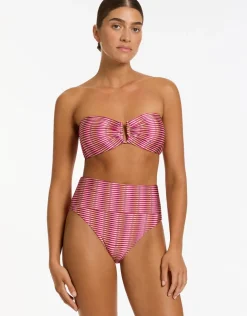 Alessia Geo Fold Down Bikini Pant - Peony