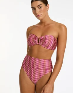 Alessia Geo Fold Down Bikini Pant - Peony