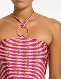 Alessia Geo Halter Swimsuit - Peony