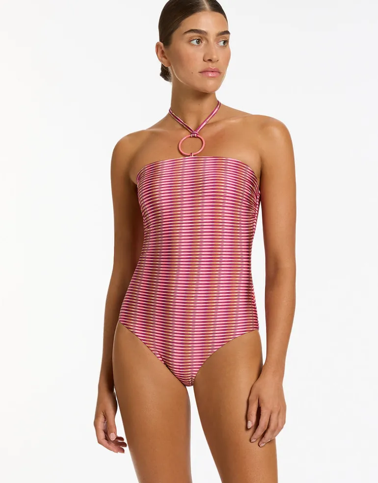 Alessia Geo Halter Swimsuit - Peony