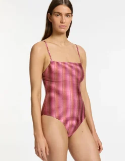 Alessia Geo Minimal Tank Swimsuit - Peony