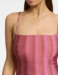 Alessia Geo Minimal Tank Swimsuit - Peony