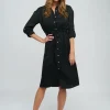 Alora Shirt Dress - Black