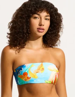 Aquarius Bandeau Bikini Top - Turquoise