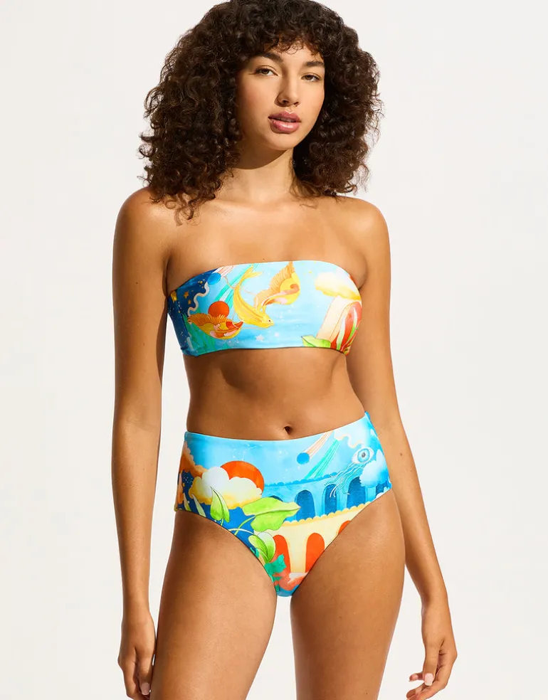 Aquarius Bandeau Bikini Top - Turquoise