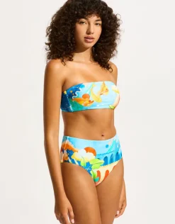 Aquarius High Waist Bikini Pant - Turquoise