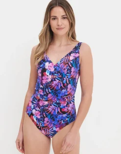 Ava Longer Length Swimsuit - Night Tropics