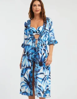 Azura Kimono - Blue and White