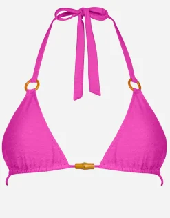 Bamboo Solids Triangle Bikini Top - Intense Pink