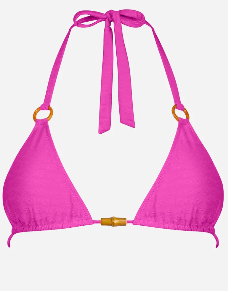 Bamboo Solids Triangle Bikini Top - Intense Pink