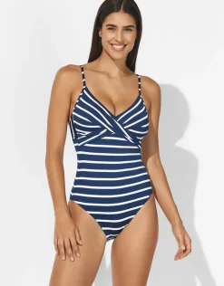 Bay Games Twist Front Swimsuit - Sea White