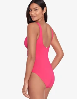 Beach Club Solids Ring OTS Swimsuit - Passionfruit