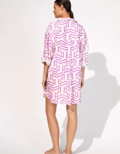 Beach Shirt - White Violet