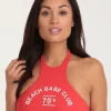 Beachbabe Skate High Neck Crop Top - Red