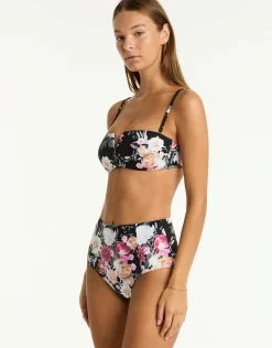 Belle Panelled High Waist Bikini Pant - Black