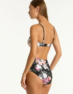Belle Panelled High Waist Bikini Pant - Black