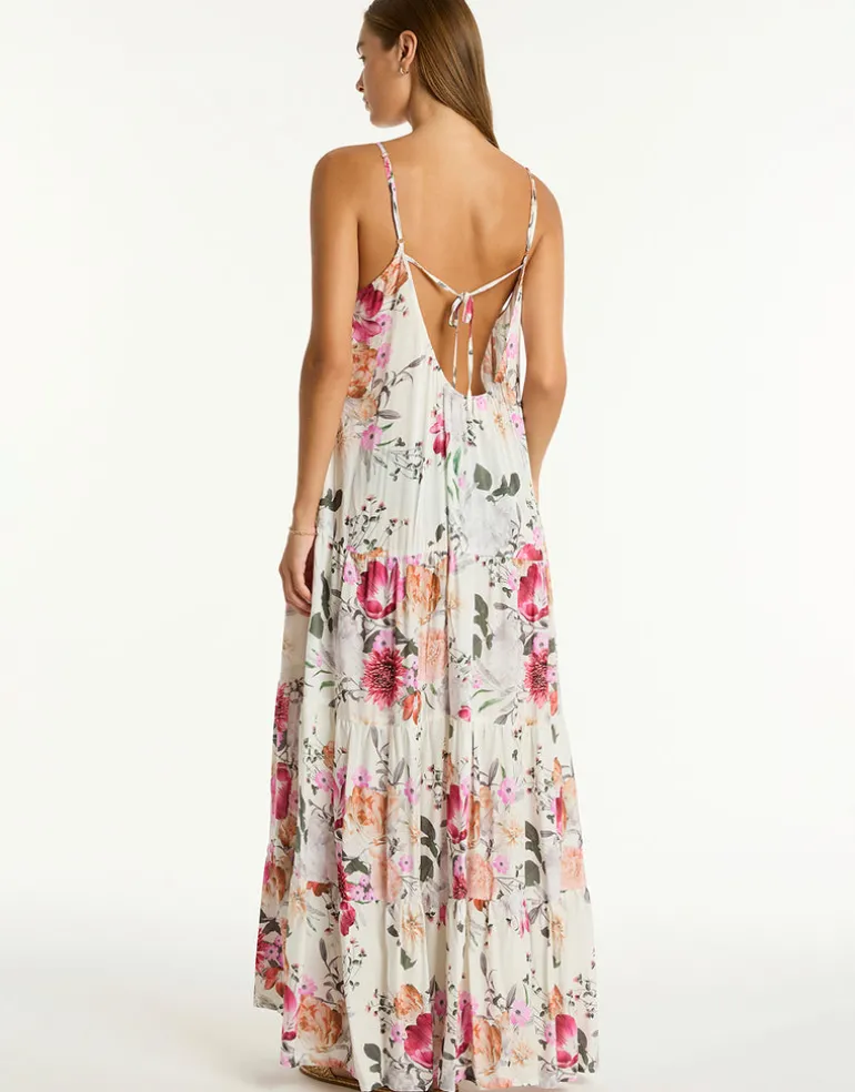 Belle Tiered Maxi Sundress - Coconut