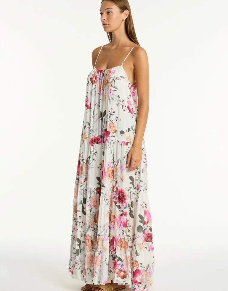 Belle Tiered Maxi Sundress - Coconut