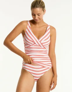 Biarritz Cross Front Tankini Top - Flame