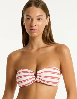 Biarritz V Bar Bandeau Bikini Top - Flame
