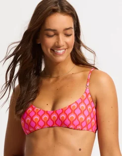 Birds of Paradise Bralette Bikini Top - Chilli Red