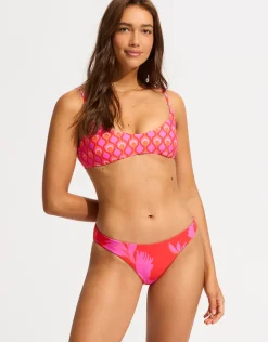 Birds of Paradise Bralette Bikini Top - Chilli Red