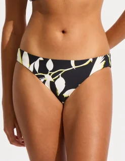 Birds of Paradise Reversible Hipster Bikini Pant - Black