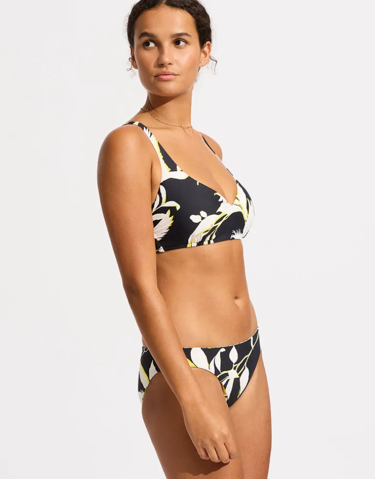 Birds of Paradise Reversible Hipster Bikini Pant - Black