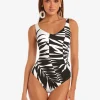 Black and White Soft Cup Swimsuit
