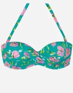 Blume Bandeau Bikini Top - Mint Floral