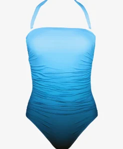 Brasil Ruched Bandeau Swimsuit - Blue Ombre