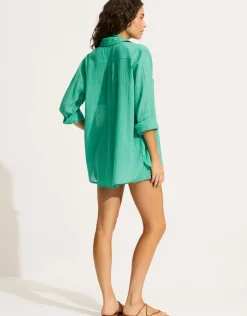 Breeze Beach Shirt - Jade Green