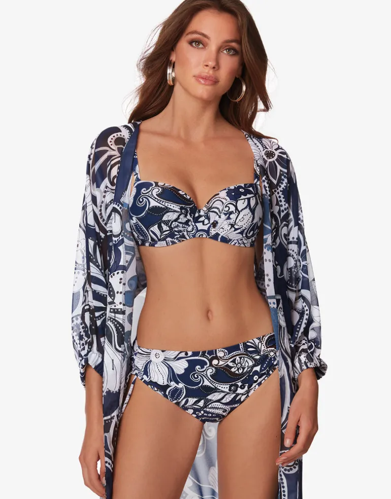 Cachemire Underwired Bikini Set - Blue and White