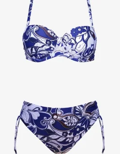 Cachemire Underwired Bikini Set - Blue and White