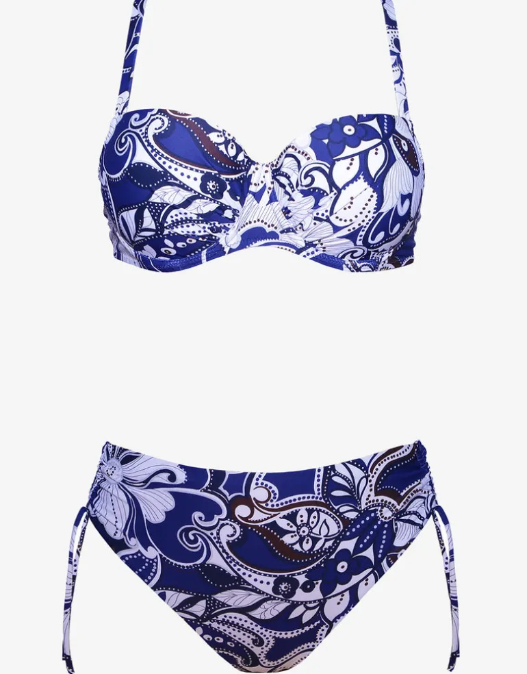 Cachemire Underwired Bikini Set - Blue and White