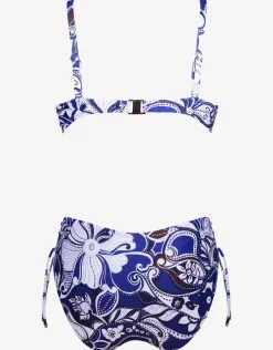 Cachemire Underwired Bikini Set - Blue and White