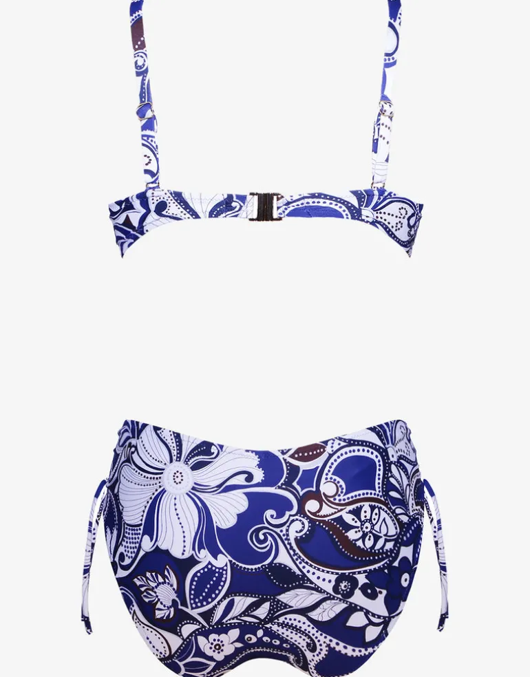 Cachemire Underwired Bikini Set - Blue and White