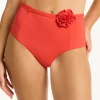 Casa Del Mar Belted High Waist Bikini Pant - Flame