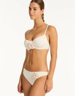 Casa Del Mar Flower Balcony Bikini Top - Coconut
