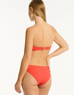 Casa Del Mar Flower Bandeau Bikini Top - Flame