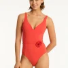 Casa Del Mar Plunge Swimsuit - Flame