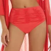 Ceylan Gathered High Waist Bikini Pant - Lava