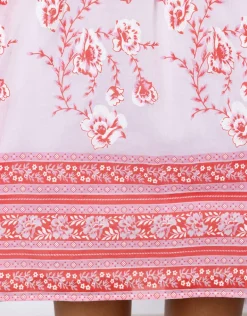 Cherry Blossom Off Shoulder Dress - Rose and Red