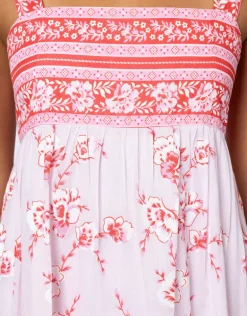 Cherry Blossom Tie Back Dress - Rose and Red