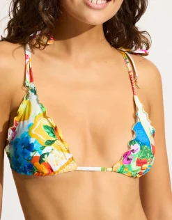 Ciao Bella Slide Tri Bikini Top - White