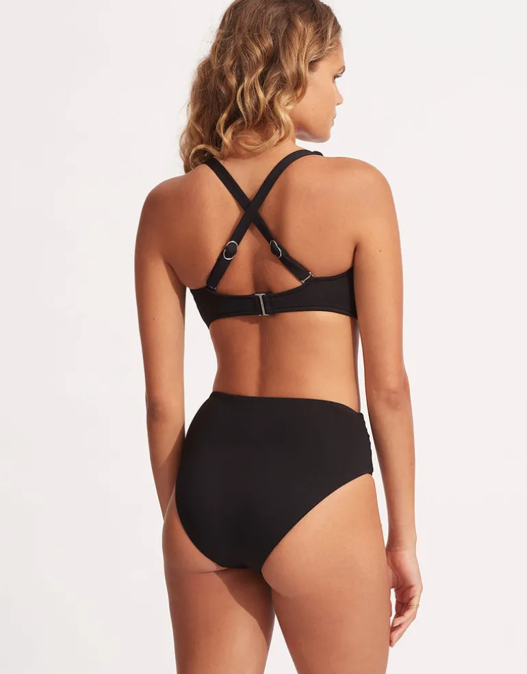 Collective DD Double Wrap Front Bikini Top - Black