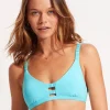 Collective Gathered Strap Bralette Bikini Top - Aquamarine