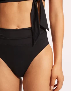 Collective High Cut Rio Bikini Pant - Black